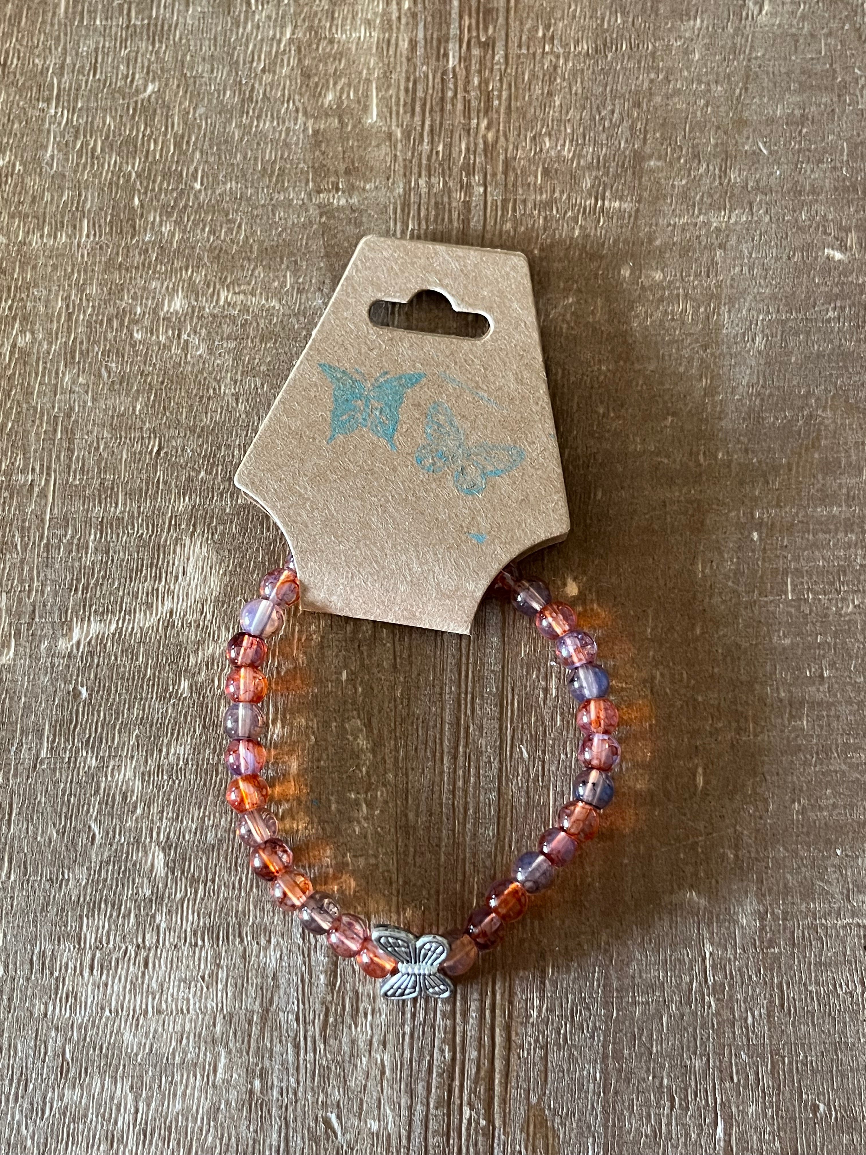 Red Butterfly Ink Patterned Bracelet