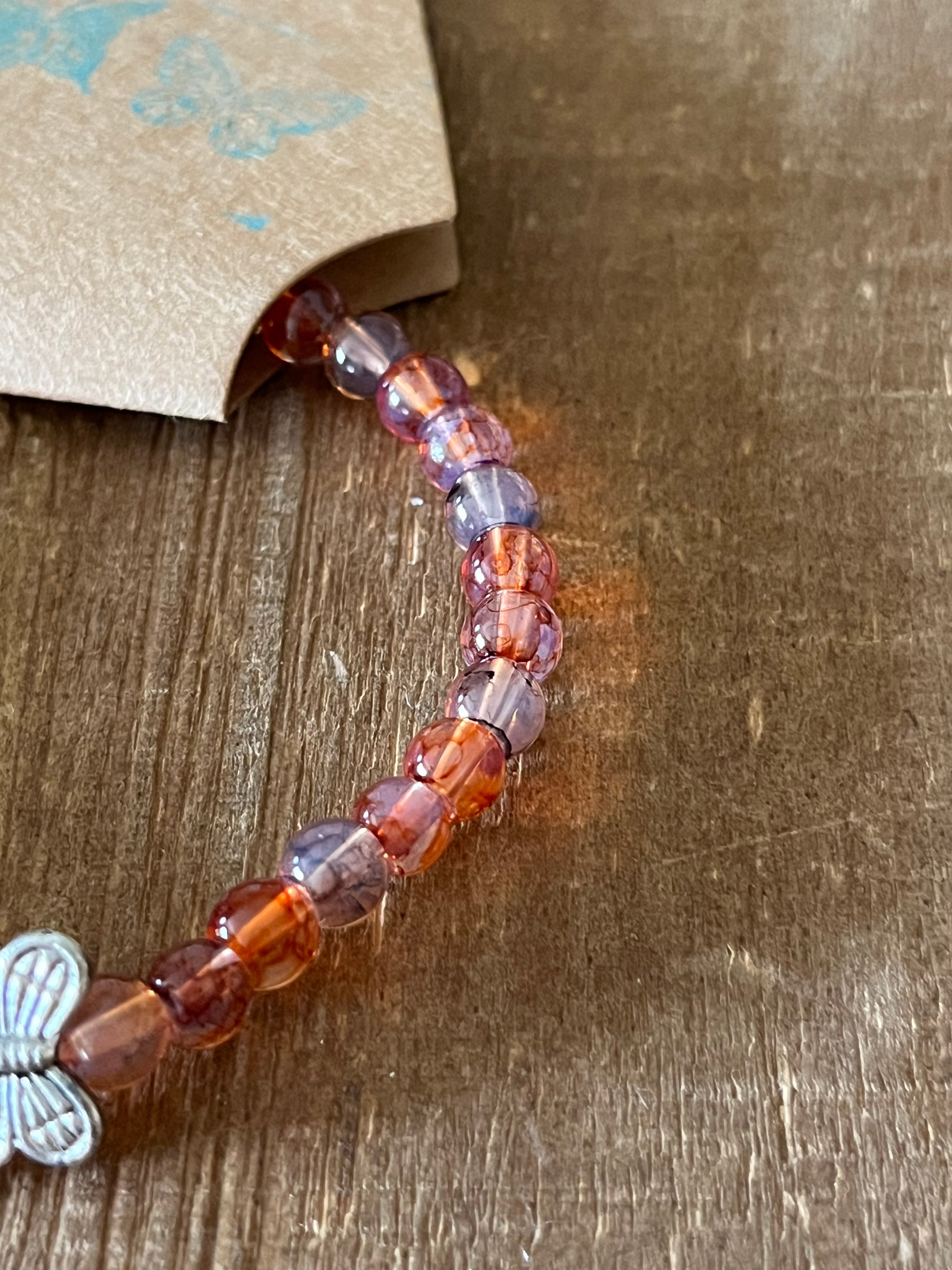 Red Butterfly Ink Patterned Bracelet
