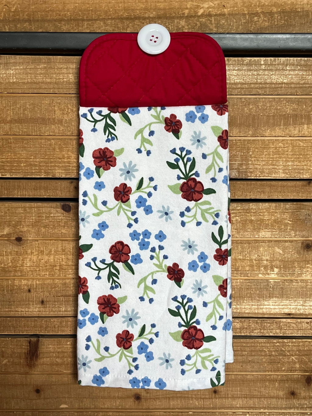 Red White and Blue Floral Hand Towel