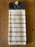White and Grey Hand Towel