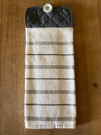White and Grey Hand Towel