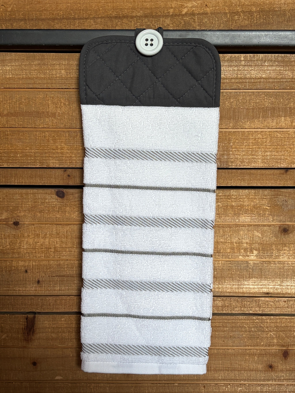 White and Grey Hand Towel