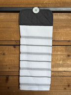 White and Grey Hand Towel
