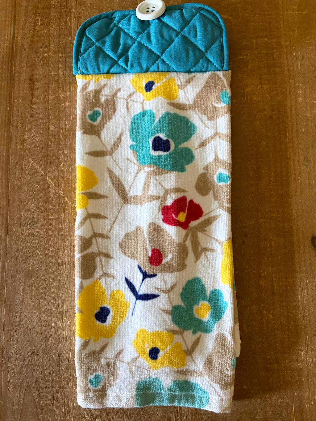Teal Floral Hand Towel