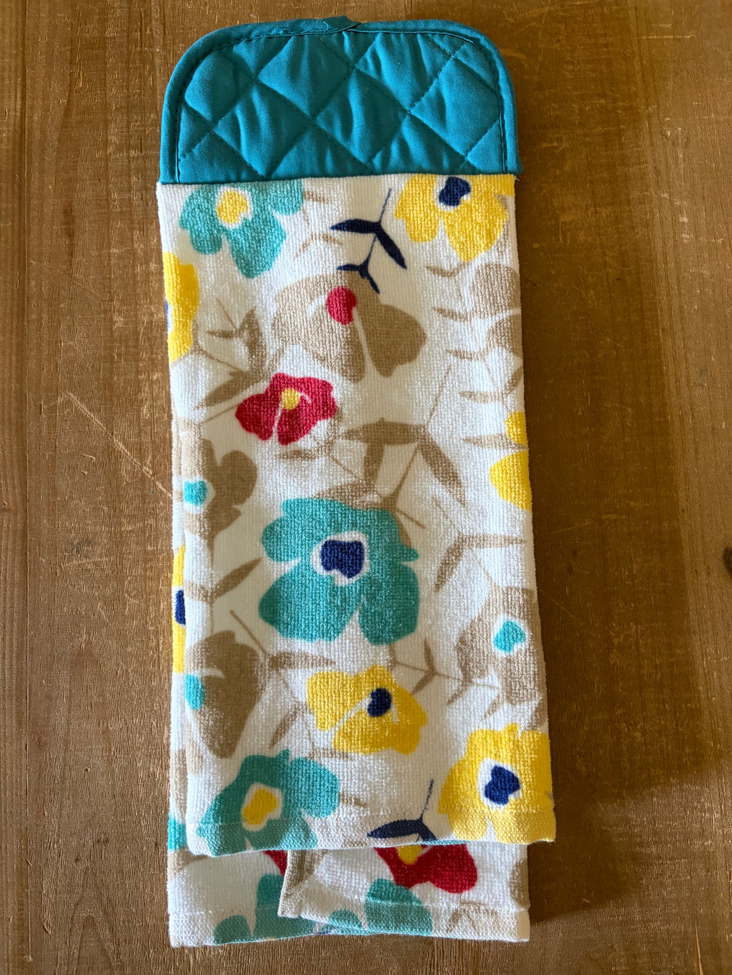Teal Floral Hand Towel