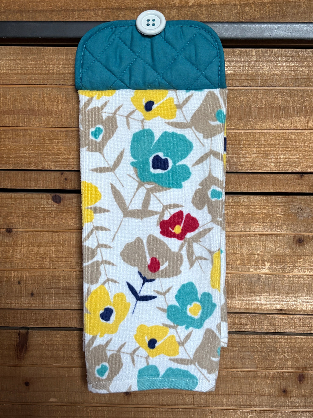 Teal Floral Hand Towel