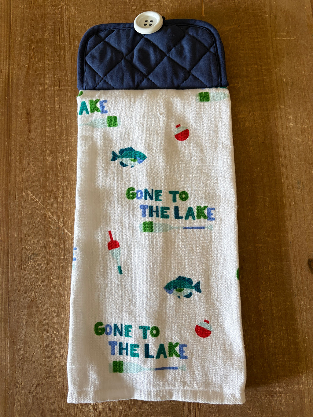 Gone to the Lake White Hand Towel