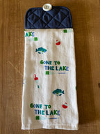 Gone to the Lake White Hand Towel