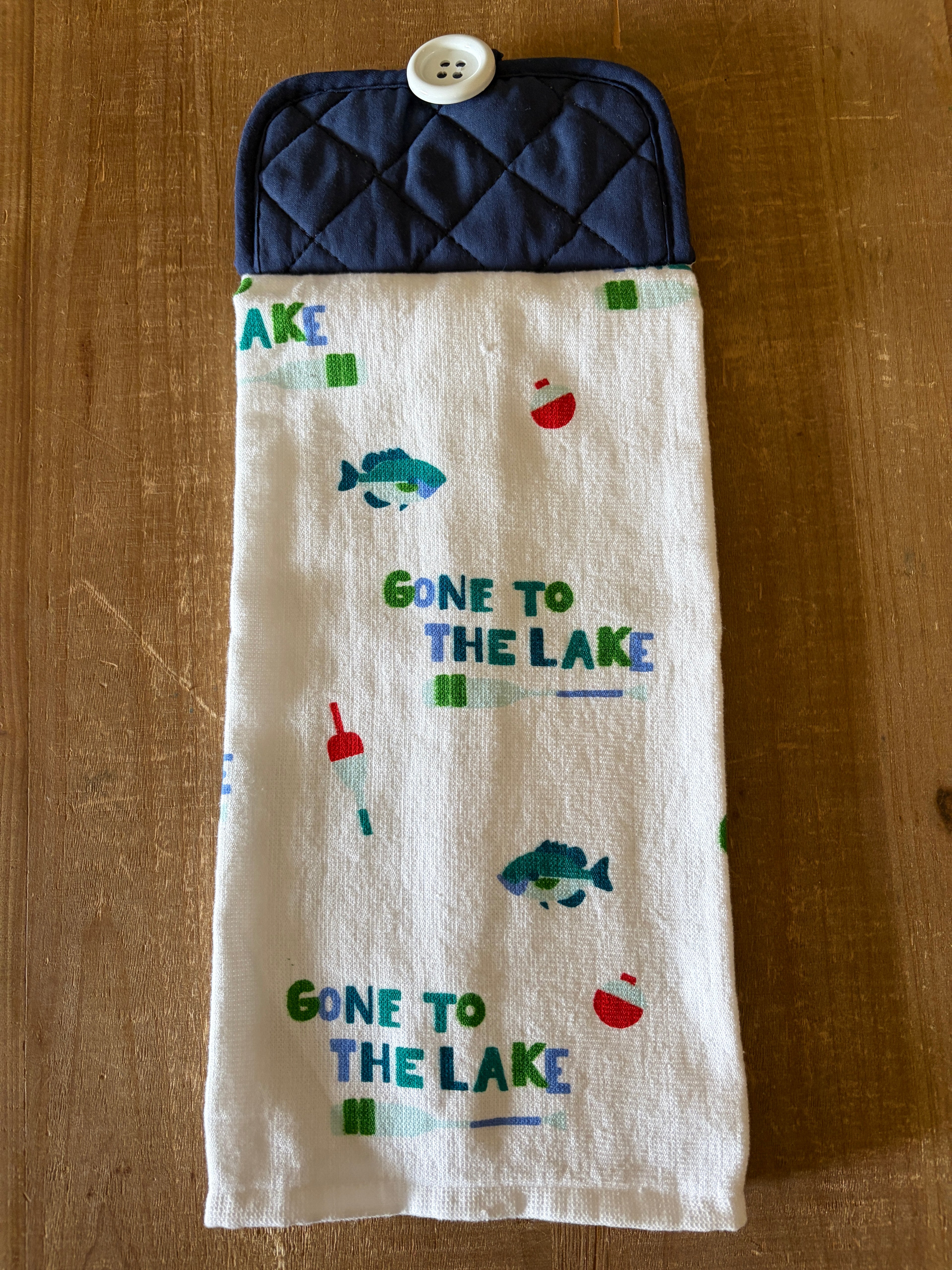 Gone to the Lake White Hand Towel
