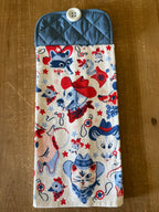 Red White and Blue Animals Hand Towel