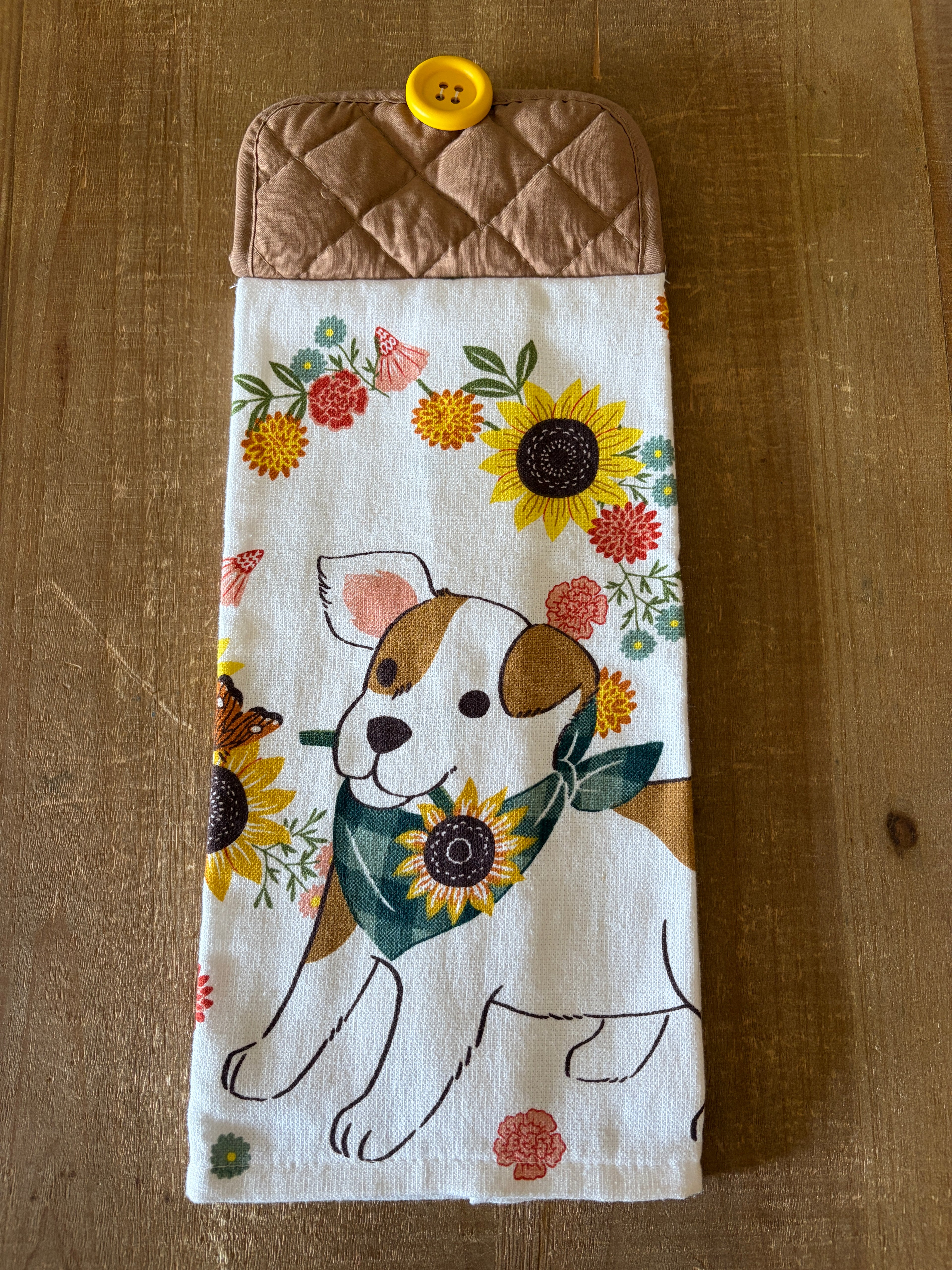 Sunflower Dog Hand Towel