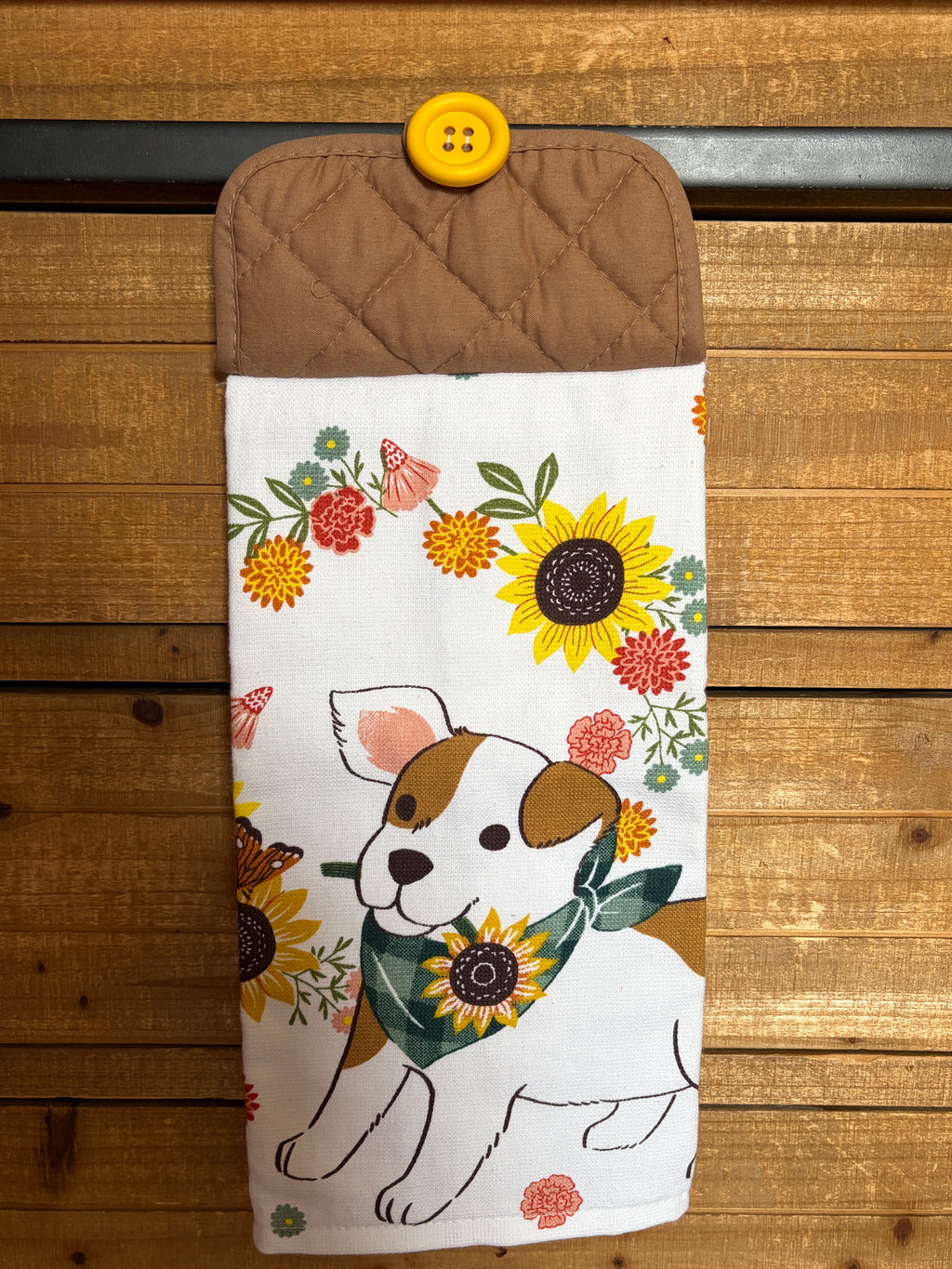 Sunflower Dog Hand Towel