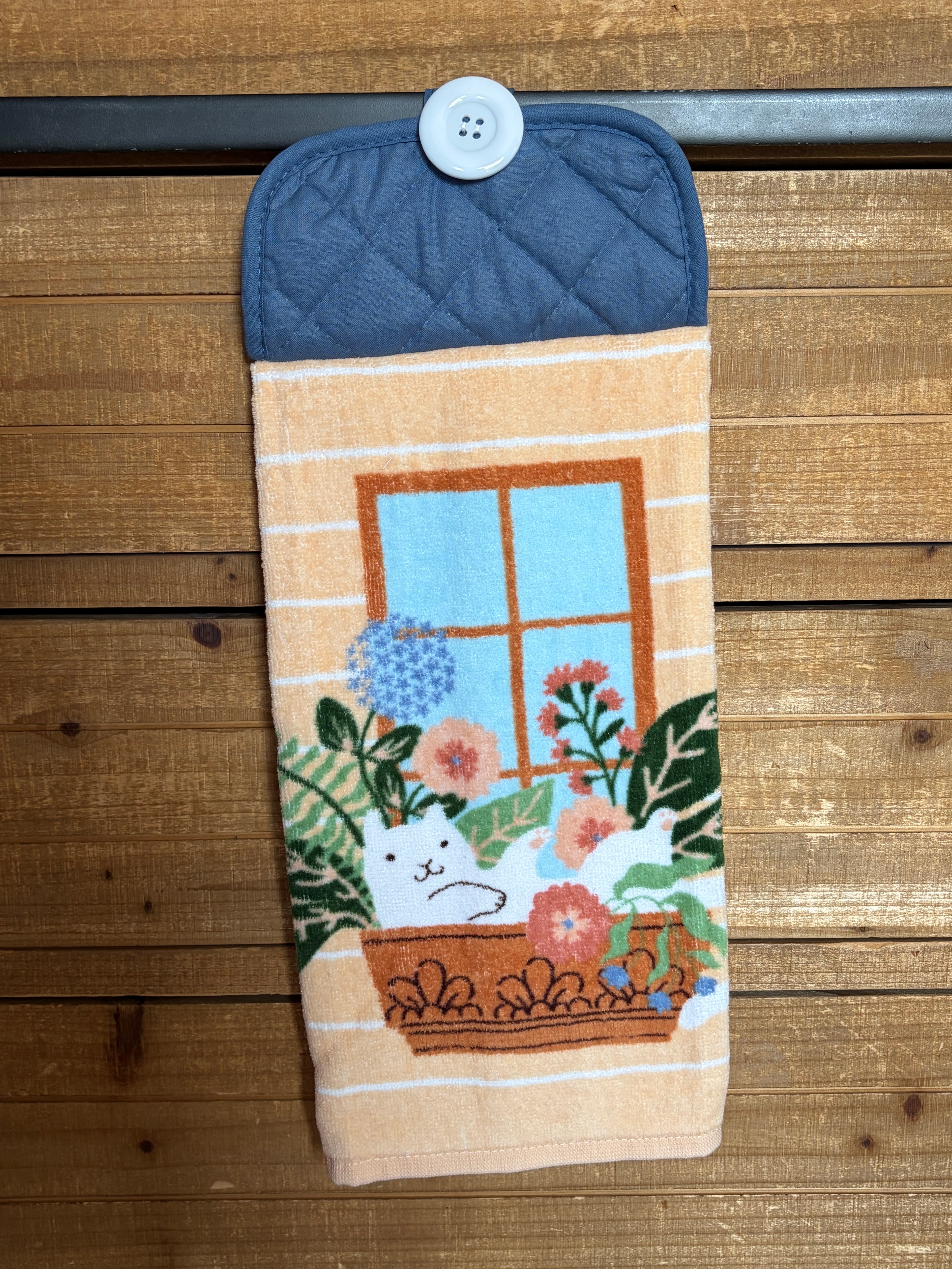 Cat and Plants Hand Towel