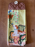 Dog and Plants Hand Towel