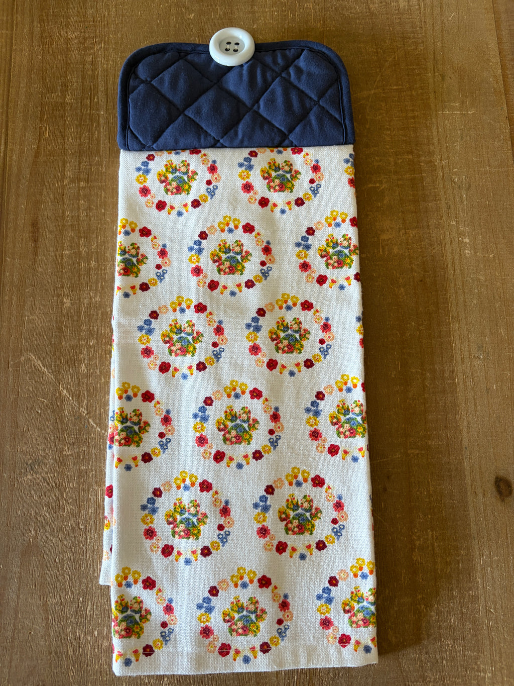 Floral Paw Print Hand Towel