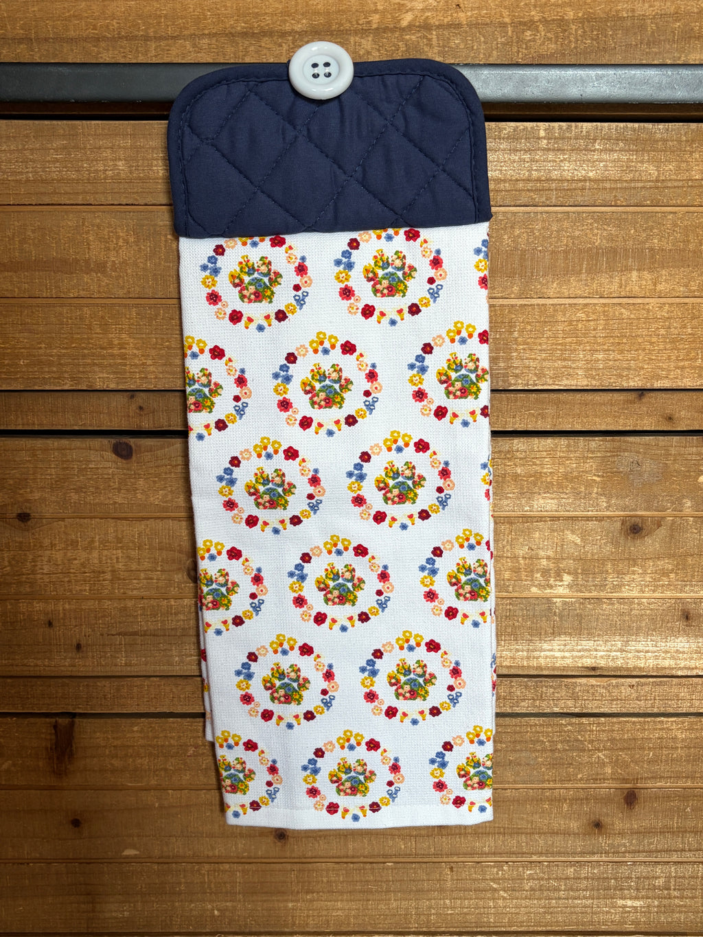 Floral Paw Print Hand Towel