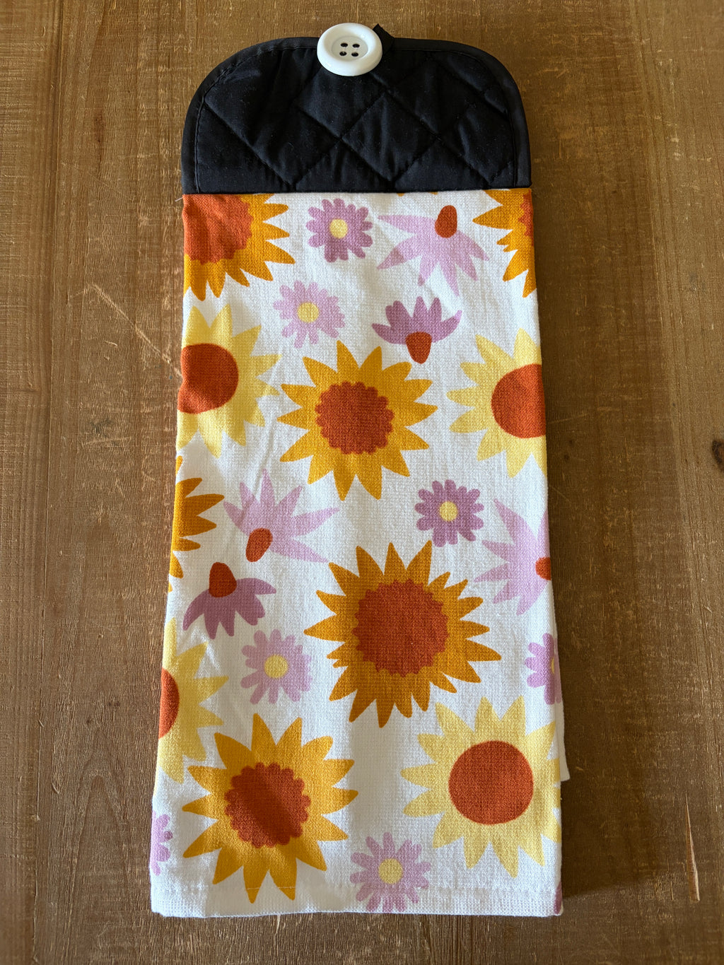 Purple and Yellow Flower Hand Towel