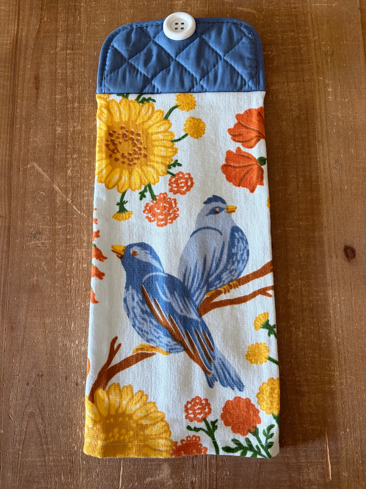 Fall Floral + Birds Hand Towel