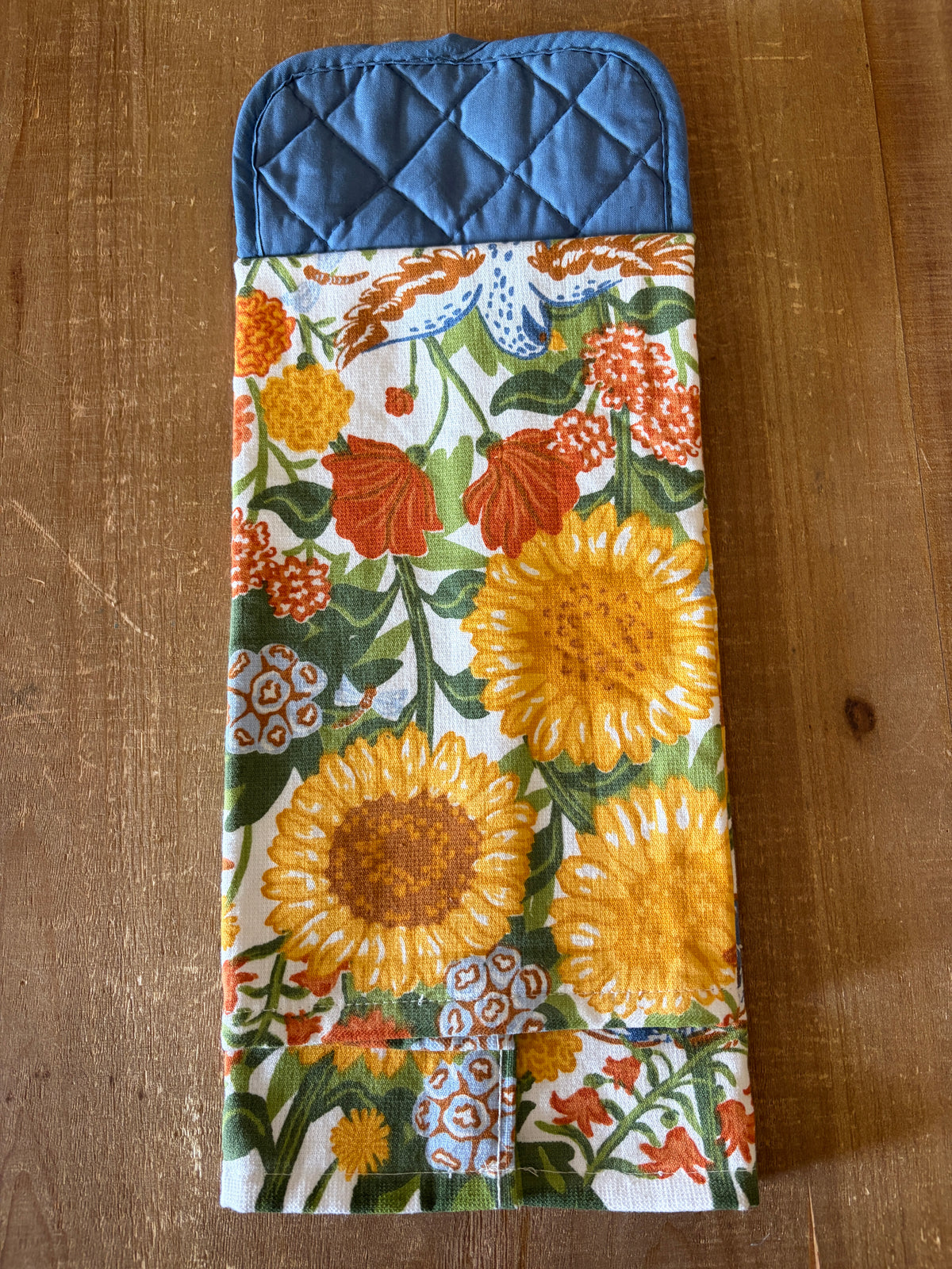 Fall Floral + Bird Hand Towel Design 2