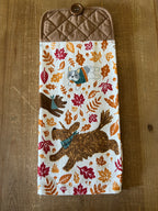 Fall Leaves and Puppies Hand Towel