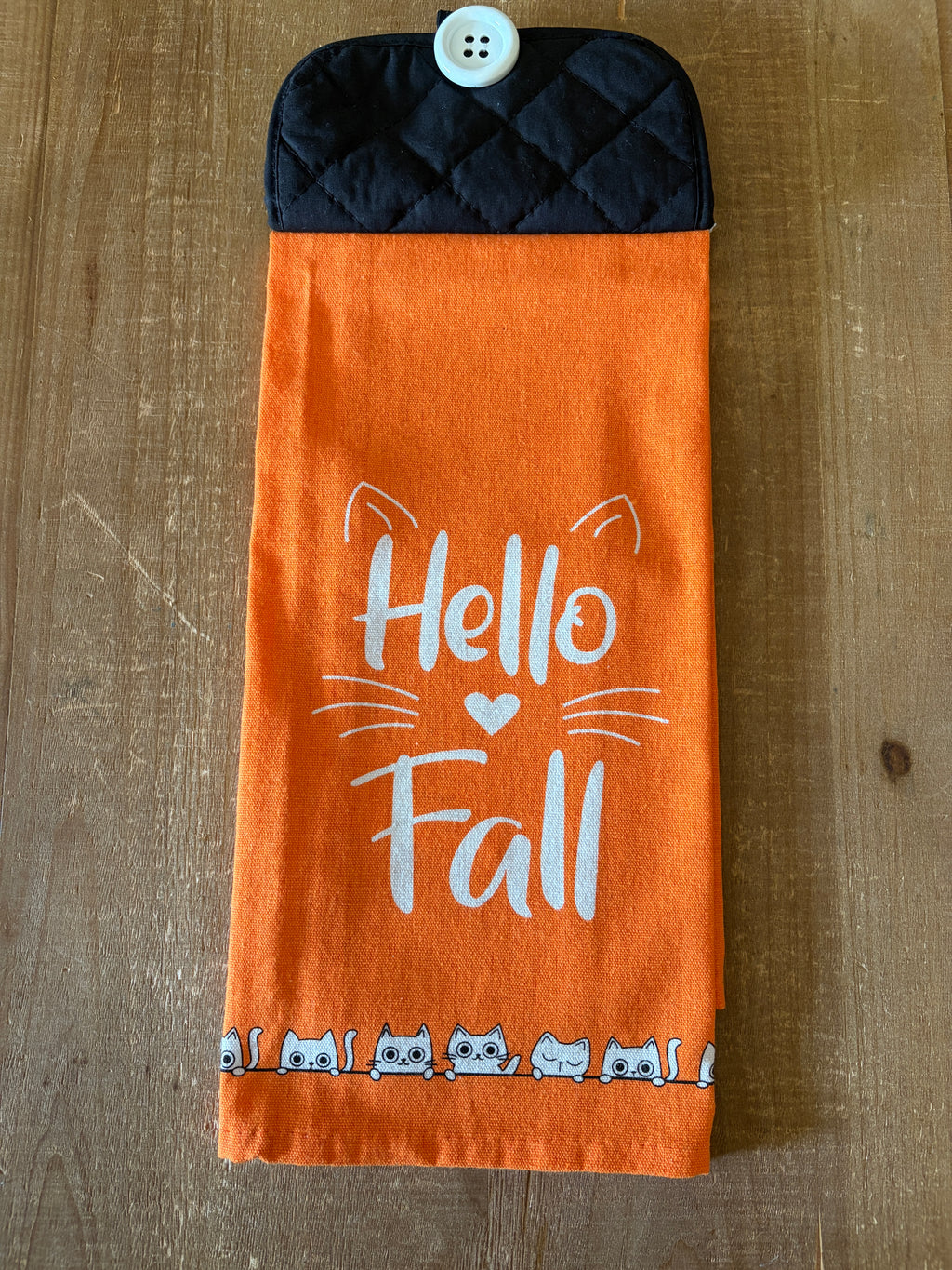 Hello Fall Cat Hand Towel