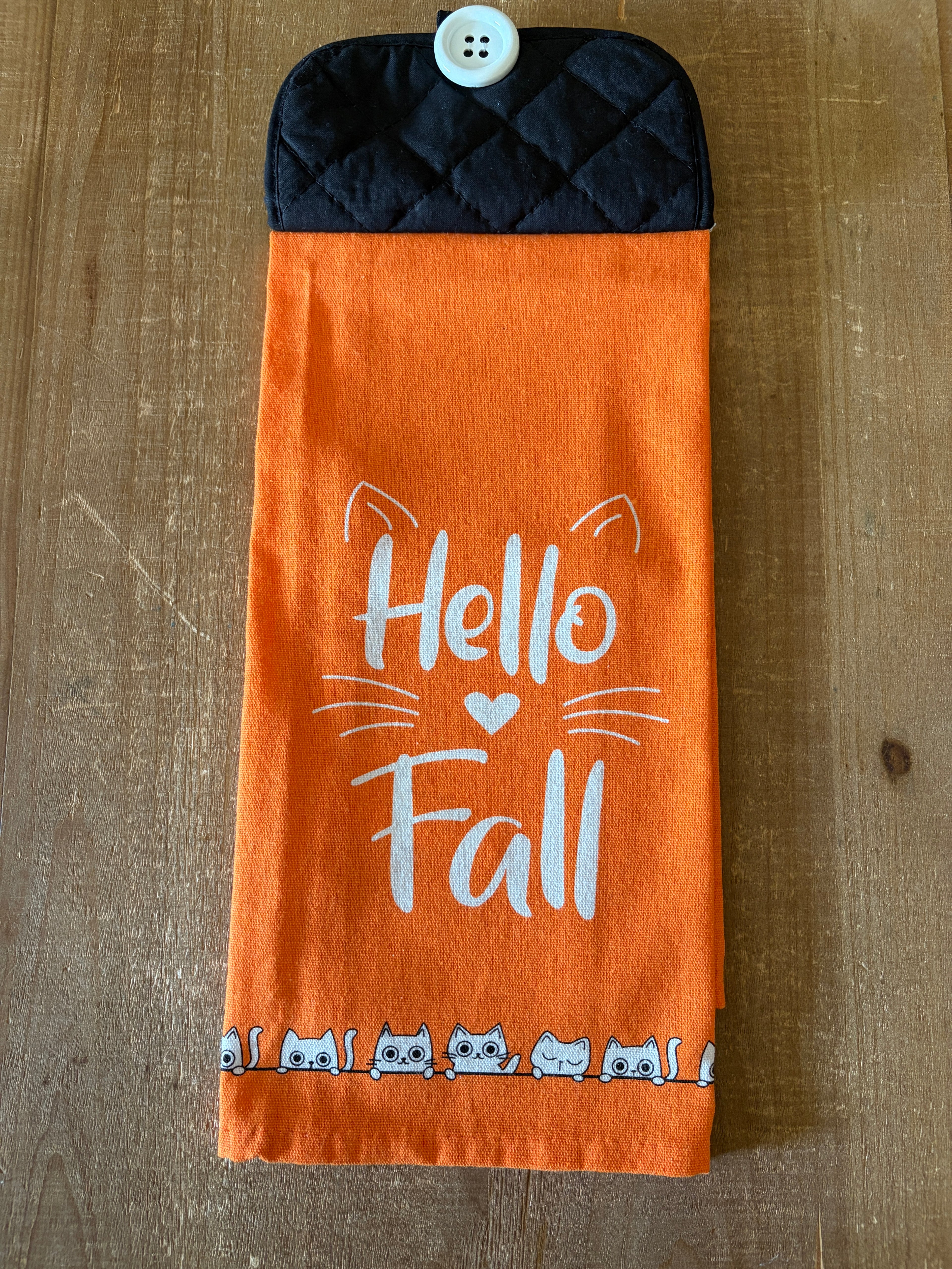 Hello Fall Cat Hand Towel