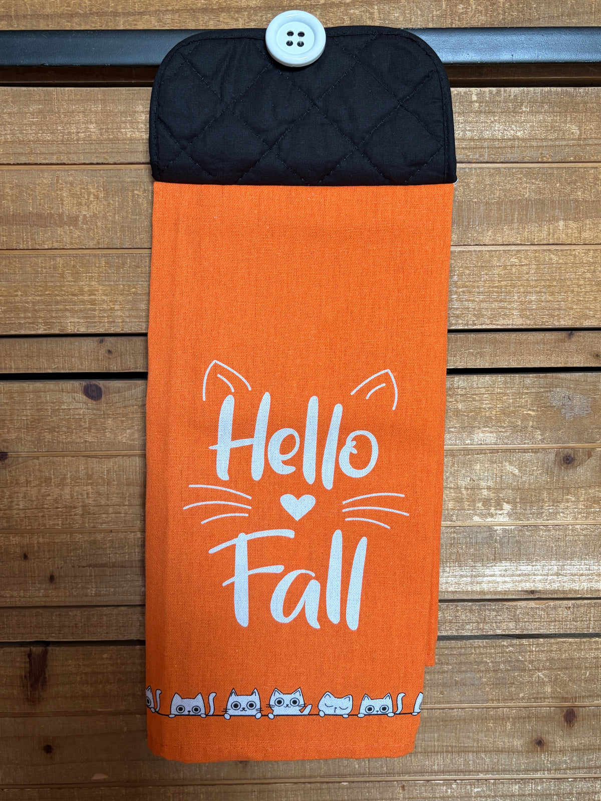 Hello Fall Cat Hand Towel