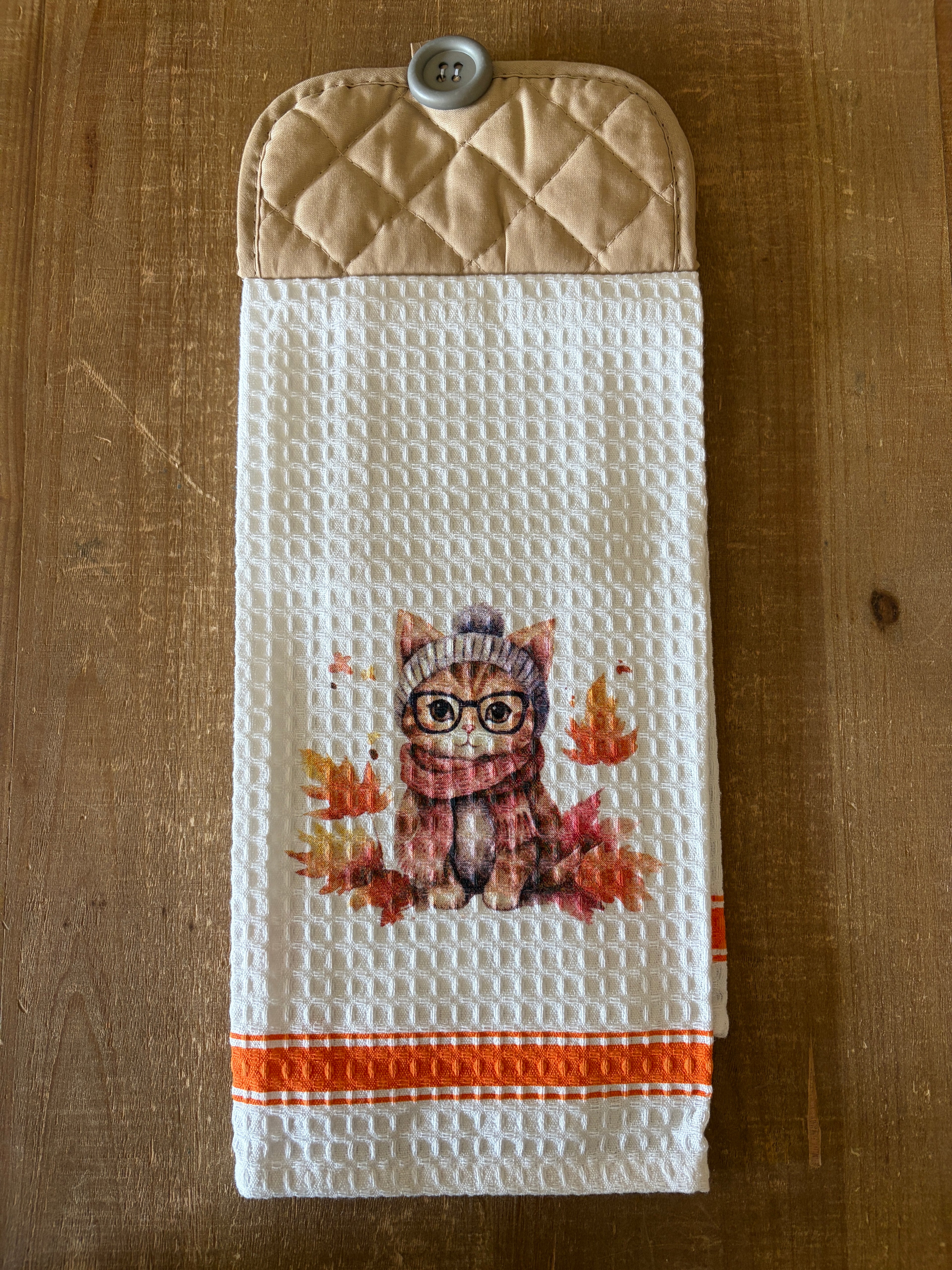 Fall Cat Hand Towel