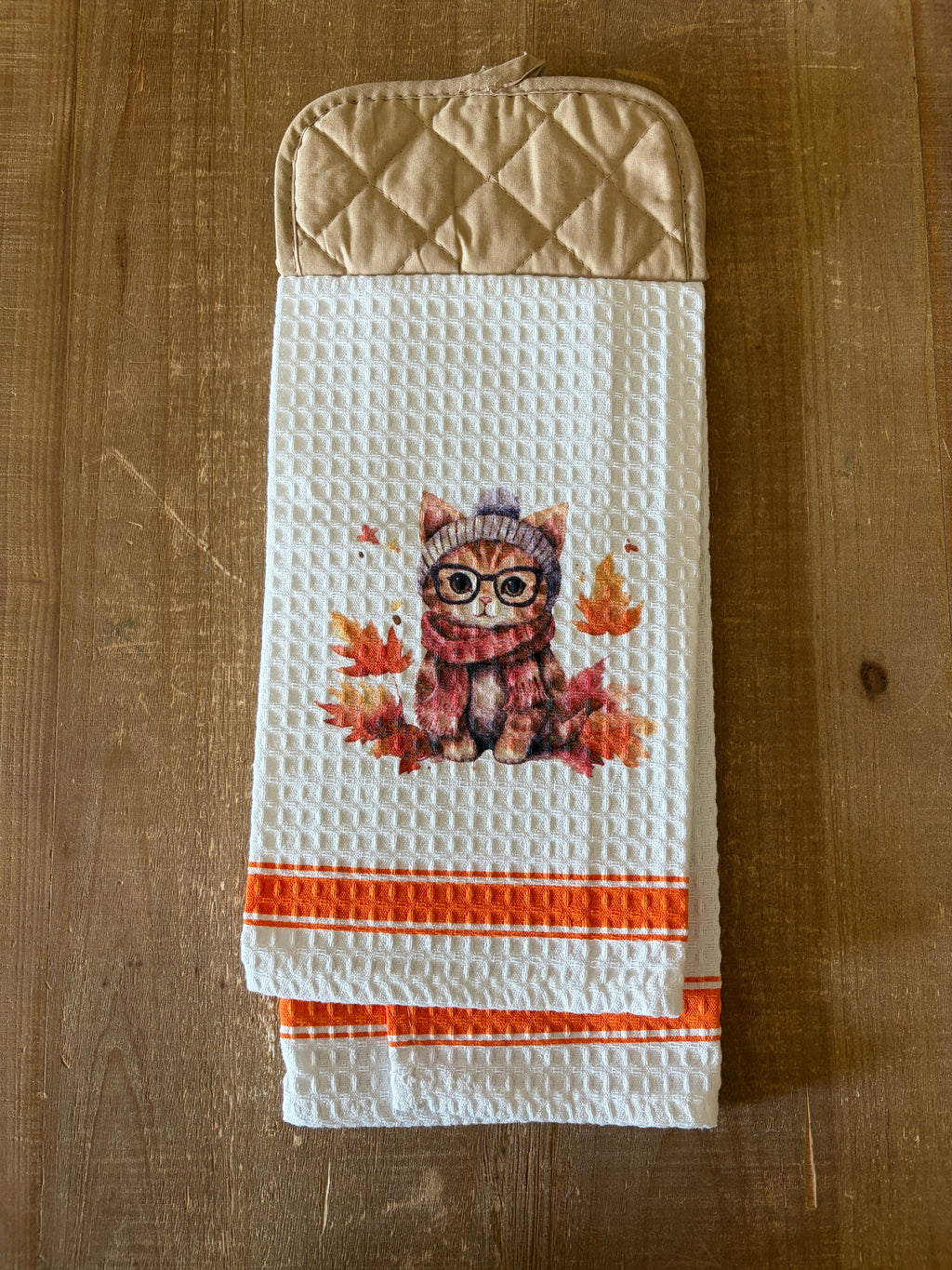 Fall Cat Hand Towel