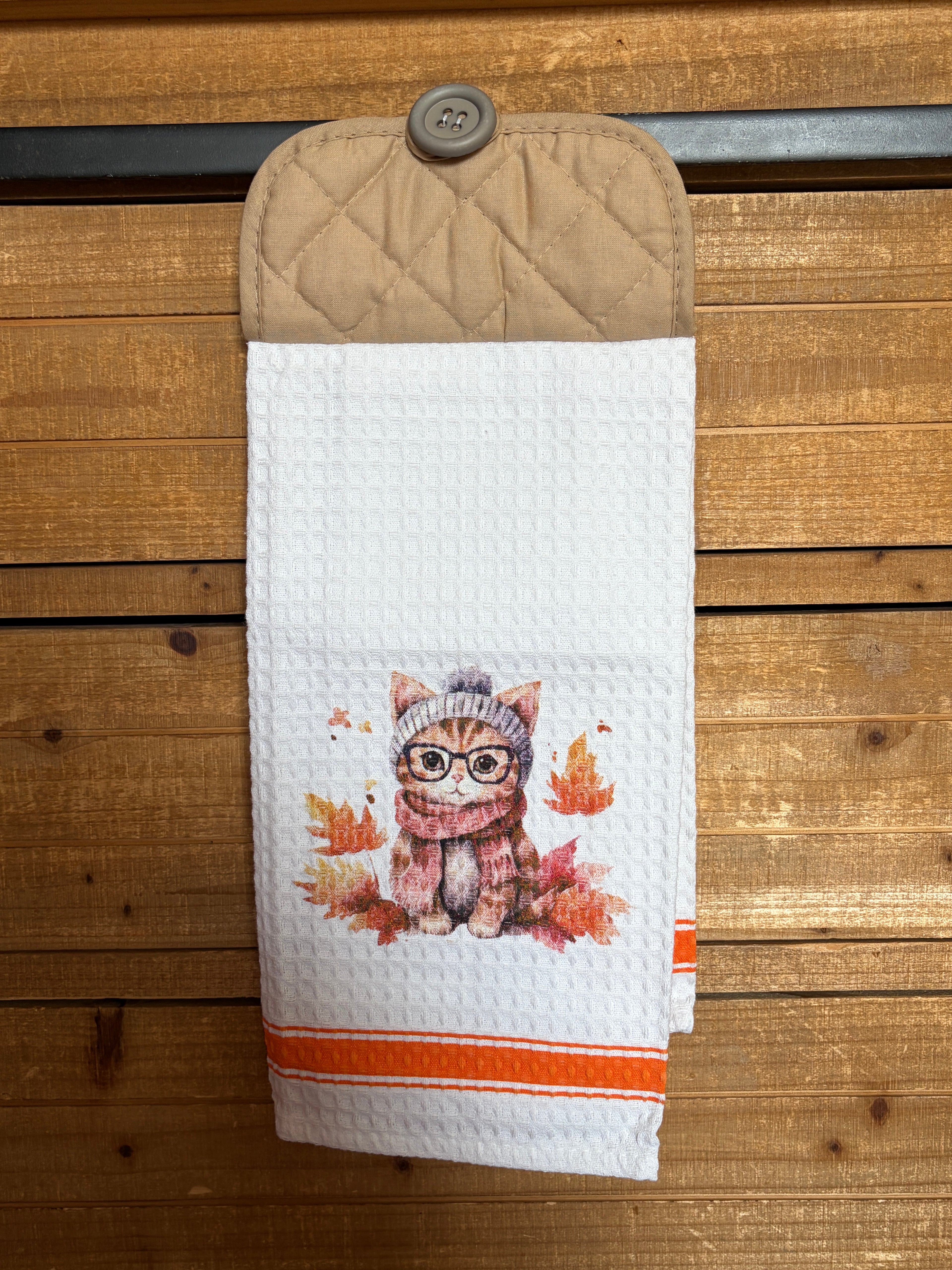 Fall Cat Hand Towel