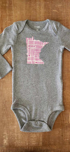 Pink Basket Weave Patterned MN Baby Bodysuit
