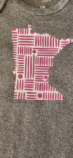 Pink Basket Weave Patterned MN Baby Bodysuit