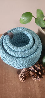 Oceanic Crocheted Nesting Baskets