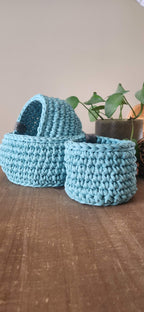 Oceanic Crocheted Nesting Baskets