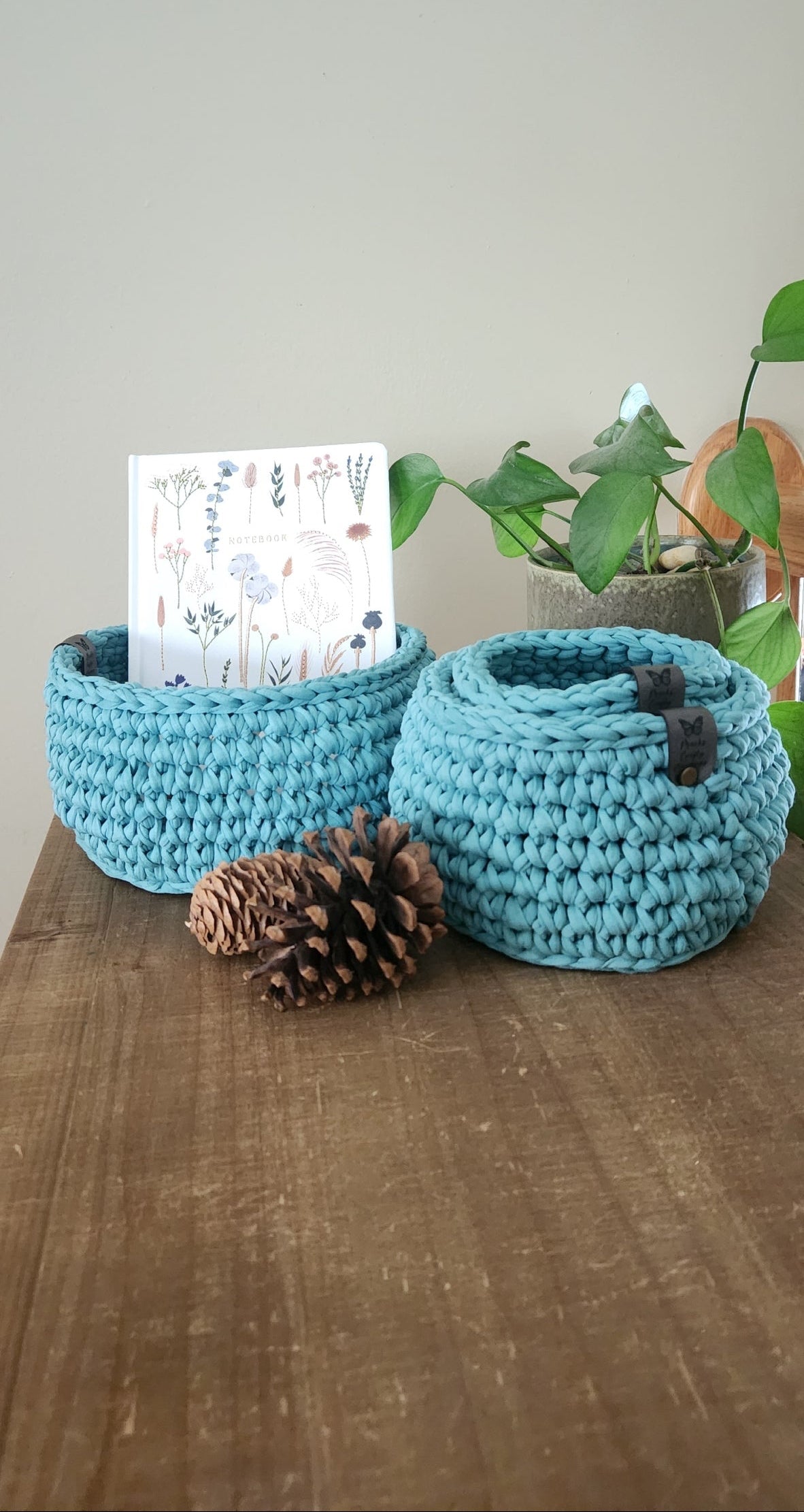 Oceanic Crocheted Nesting Baskets