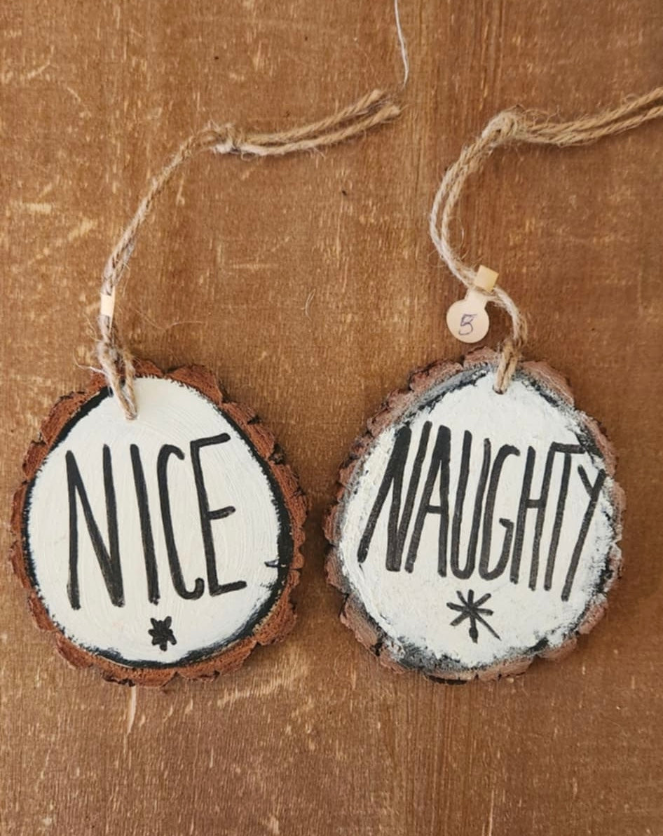 Naughty and Nice Ornaments - Double Sided