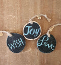 Wish, Joy, and Love Ornament Set