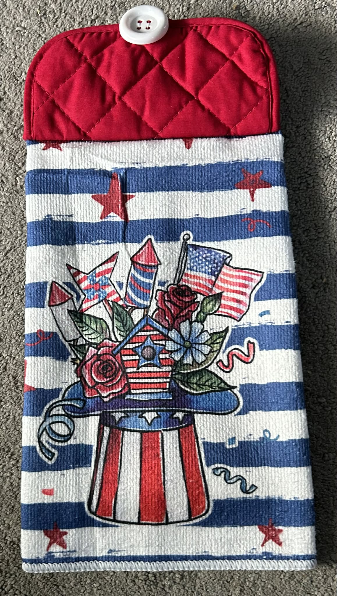 Blue Patriotic Top Hat Hand Towel